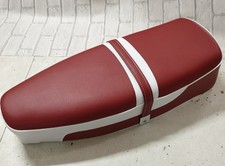 Vespa PX PE T5 Classic Standard Bench Seat Oxblood Red and White 000293
