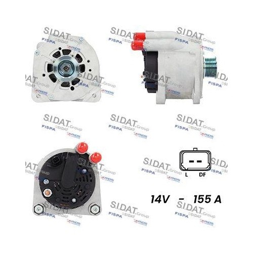 Alternateur Sidat A12VA0103A2 pour Renault délivrant 120A pour batterie durable