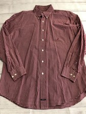 Nautica Shirt Mens XL Red Plaid Sanded Poplin Button Down Long Sleeve Casual