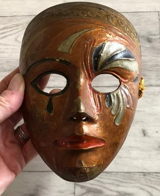 Vintage Indian Brass Masquerade Mask - Image 1 of 3