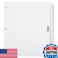 Exhibitindexes® nummerierte Teiler 1-50 gelocht - AVE Style fette Registerkarten - Seitenspalte