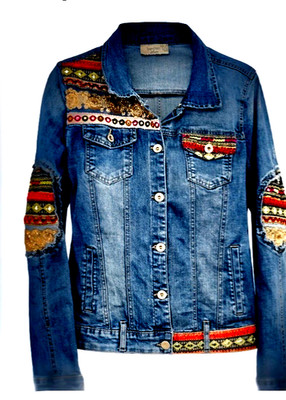 Tempo Paris Denim Jacket M Aztec Embroidered Westernp