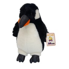 A A Plush Soft N Cuddly Penguin Stuffed Animal Black White 9 inch