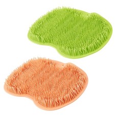 Shower Foot Scrubber Mat 2 Pcs Silicone Foot Scrubber in Shower Feet Back Scr...
