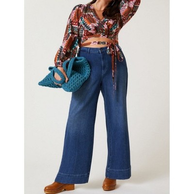 Anthropologie Pilcro The Skipper High-Rise Wide-Leg Jeans Dark Wash 31
