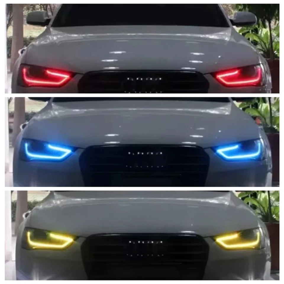 Para Audi A4 2013-2016 RGB LED DRL Placas Faro Multicolor APP BT Control Remoto 4 un. Foto 2 de 4