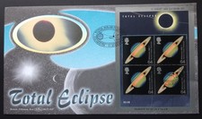 GB QEII Benham 1999 Total Solar Eclipse M/Sheet First Day Cover, Falmouth S/H/S