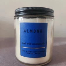 Bath & Body Works Almond Essential Oils Candle, 7 Oz, 1-Wick NEW