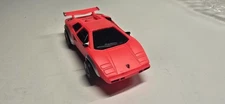 TYCO 440-X2 Lamborghini Countach Matte Pink Silver HO Slot Car