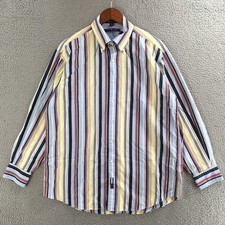 Tommy Hilfiger Button Down Shirt Mens L Long Sleeve Collared Striped Multicolor