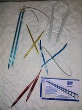 Knitting Needles Various Sizes With Needle Sizing Assesory