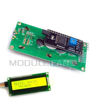 5PCS IIC/I2C/TWI/SP  I Serial Interface1602 16X2 LCD Module Display Yellow MF