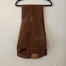 Vintage 70s Levis Flared Corduroy Pants Brown 36  x33  Talon White Tab 517 1582