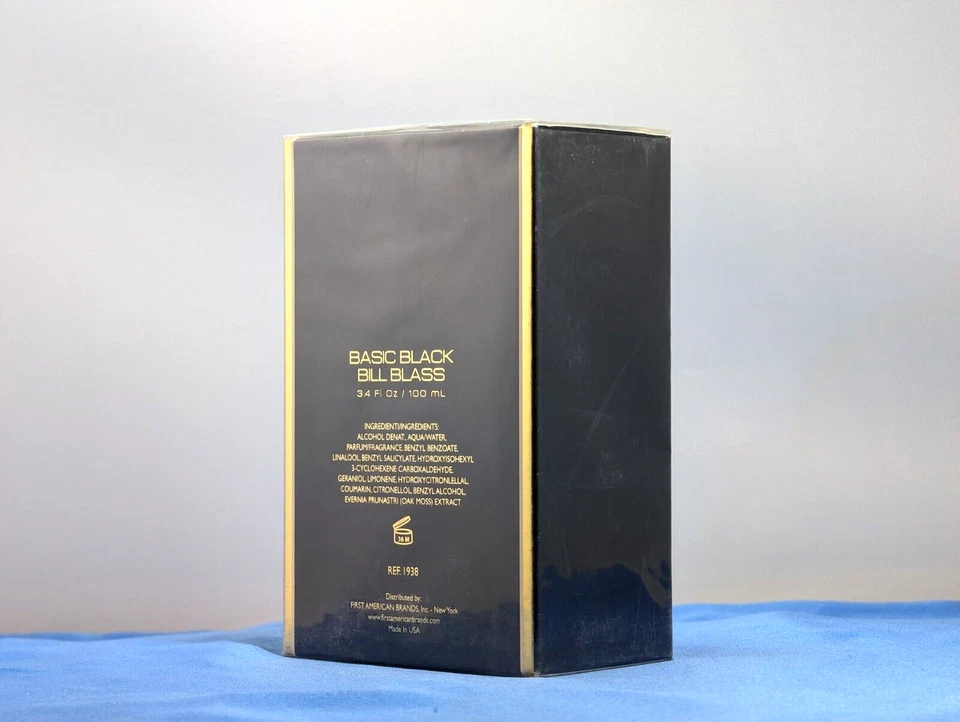 Мужской одеколон-спрей Basic Black Bill Bass 3,4 унции - сделано в США - запечатанный - Изображение 2 из 3