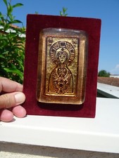 Icône Plaque en Verre de Murano Vierge à l'Enfant Maitre Verrier Lorenzo Ferro