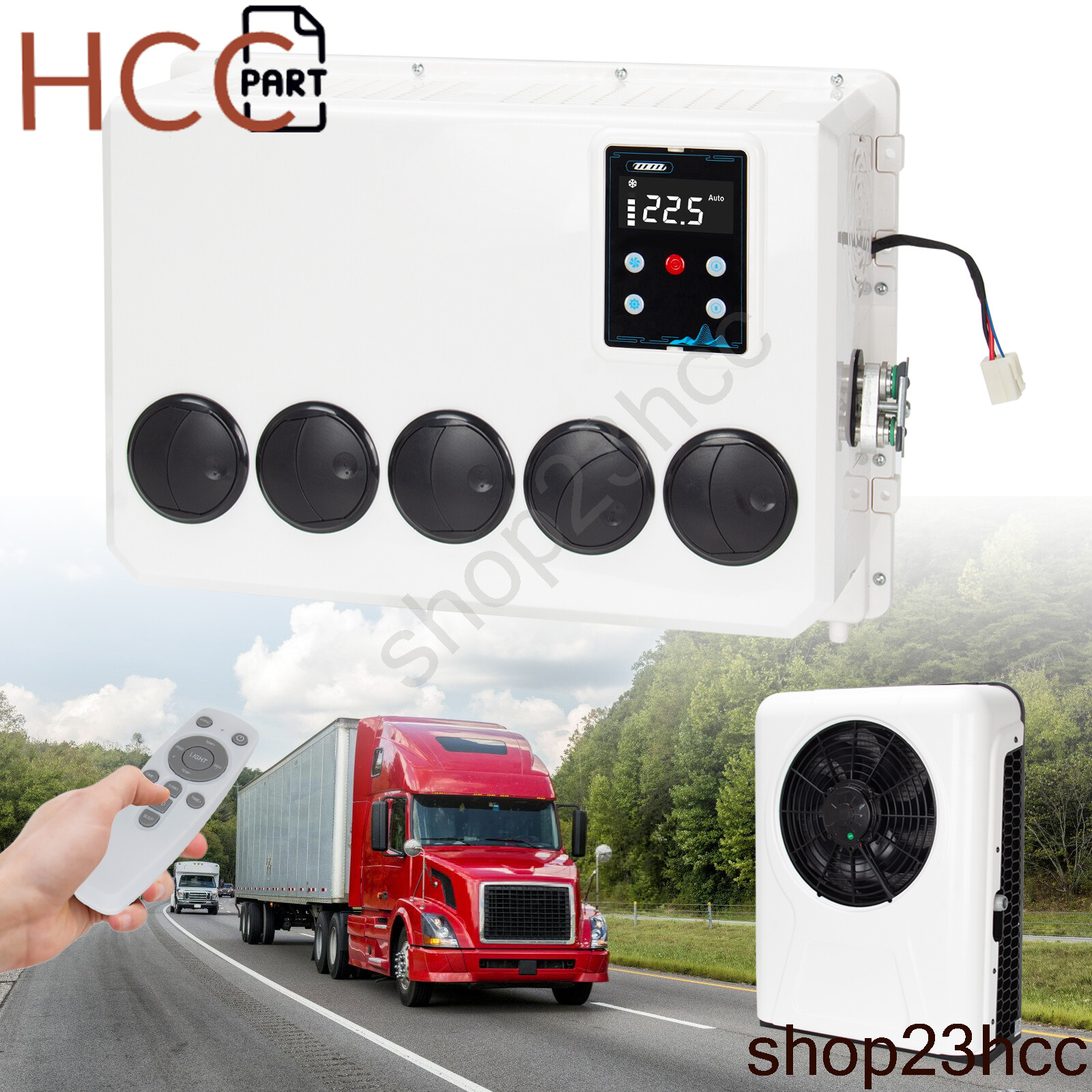 12V Truck Cab Air Conditioner 12000 BTU Split AC for Semi Trucks Bus RV-image