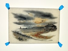 Authentic Vintage 90's Beach House Sailboats Ocean Heat Transfer Iron On NOS