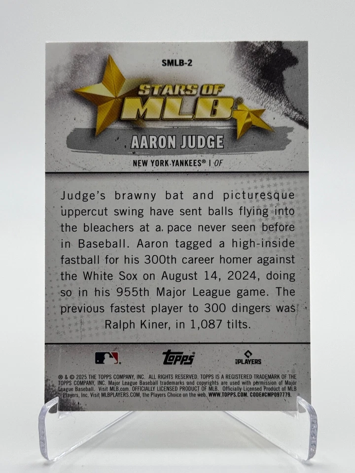 2025 Topps Series 1 #SMLB-2 AARON JUDGE | Stars of MLB - Image 2 of 2