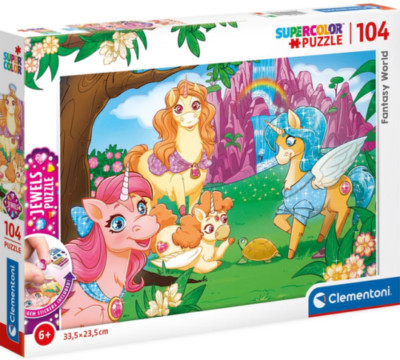 Puzzle 104 elementy. Jednorożce