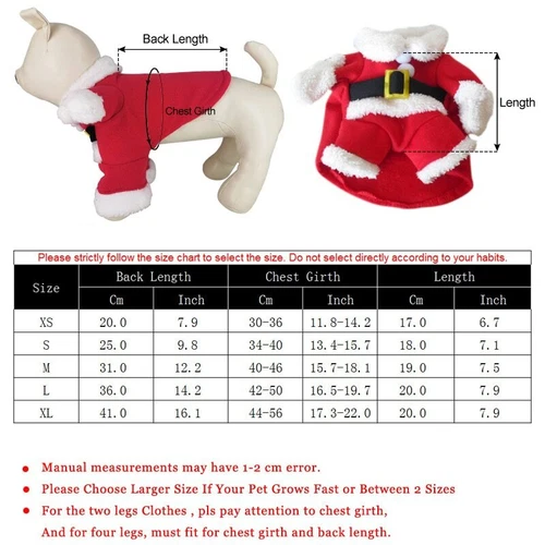 Christmas Cat Costumes Funny Santa Claus Clothes Small Cats Dogs Xmas New Year - Picture 3 of 10