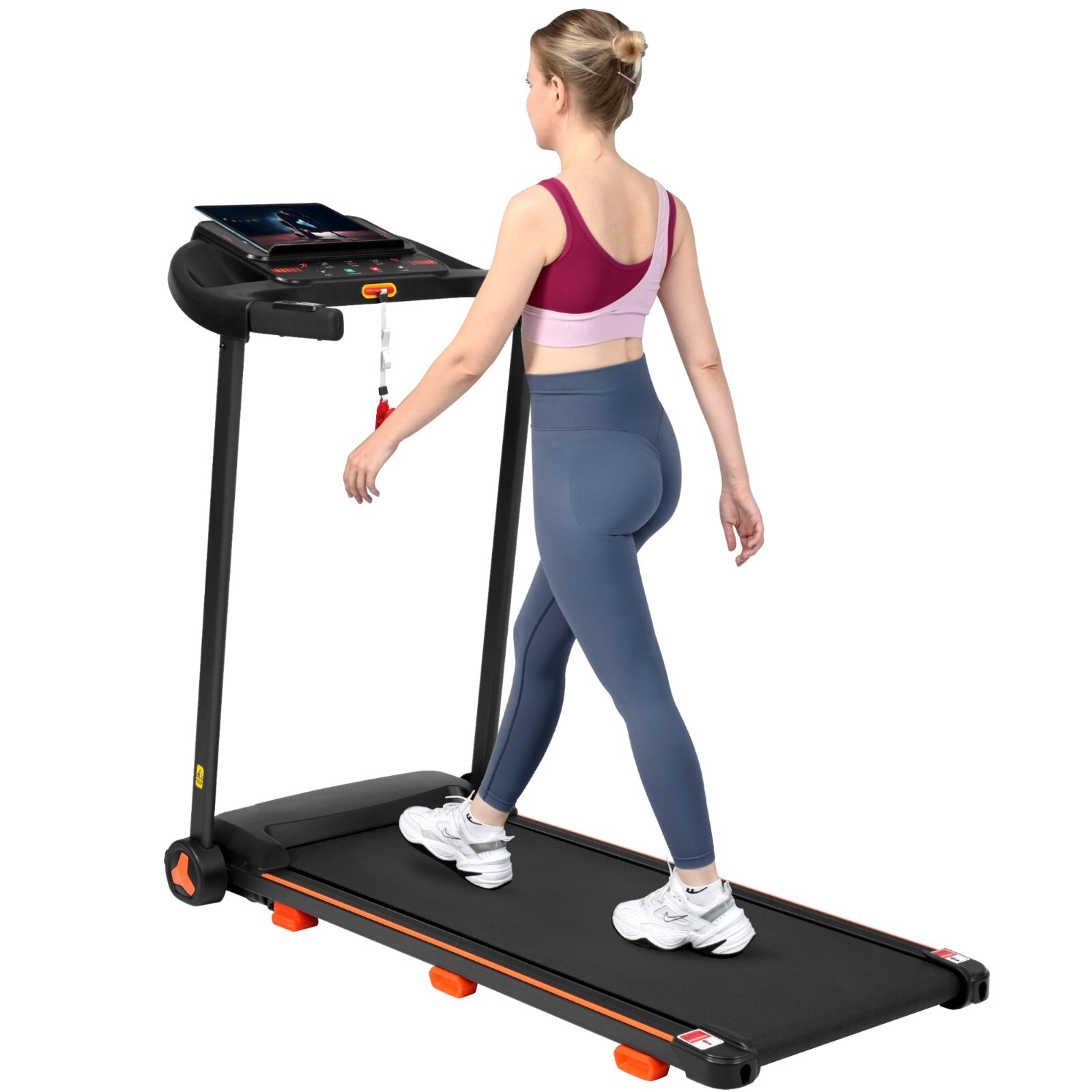 2.5HP Quiet Folding Treadmill Heart Rate Sensor USB Android & Bluetooth Speaker