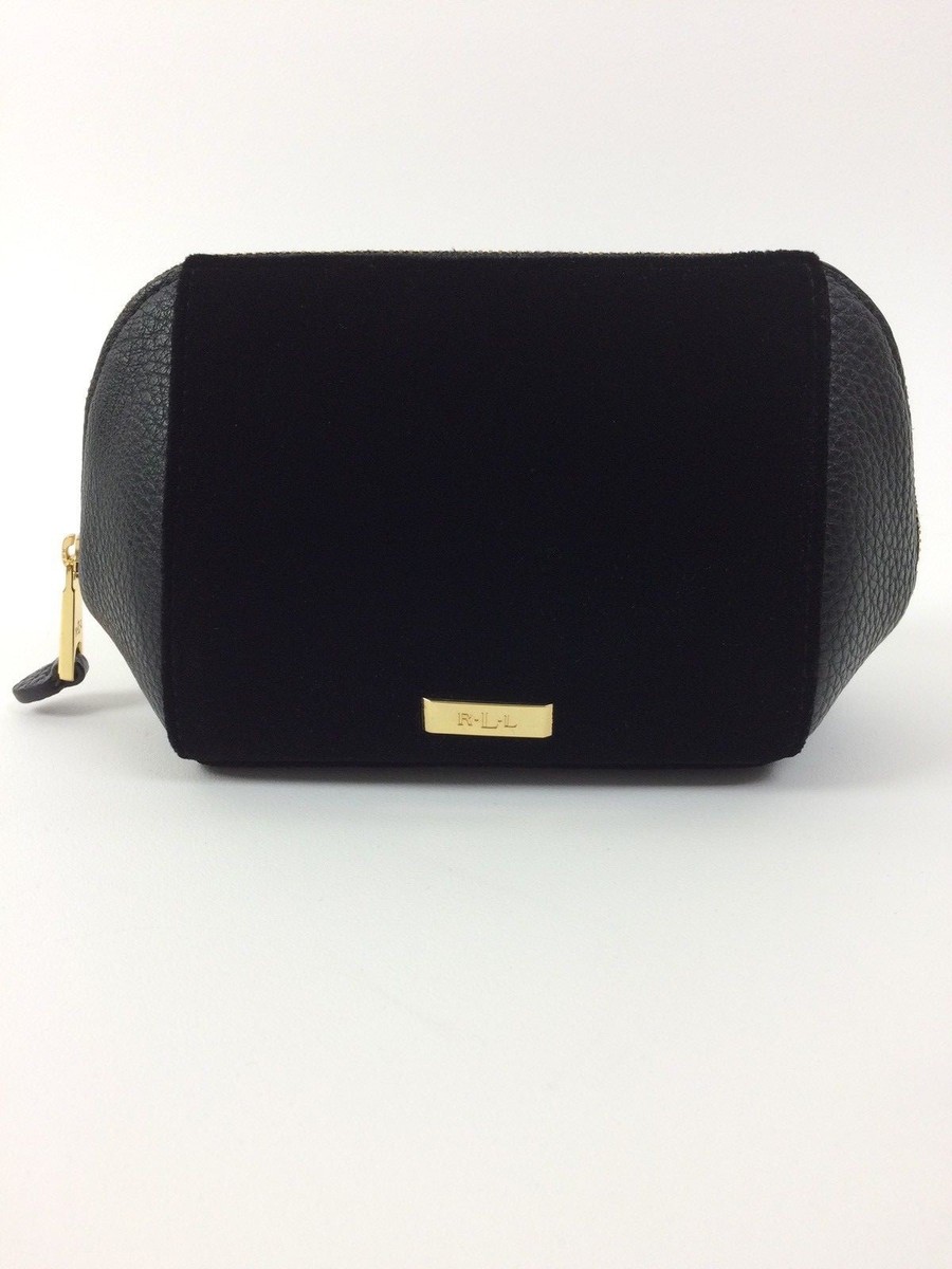 Lauren Ralph Lauren Carlisle Velvet Cosmetic Case/Pouch Black
