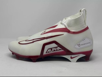 Nike Alpha Menace Elite 3 Football Cleats White Dark Red DM1792-100 Men Sz 13.5