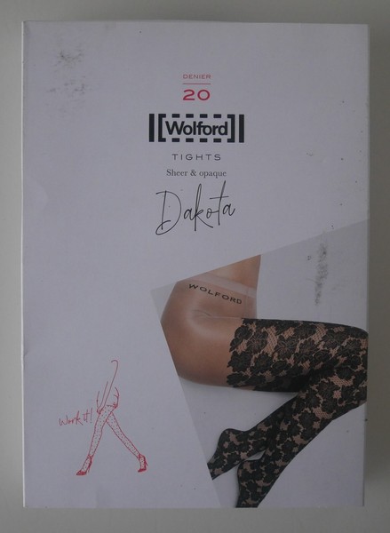 Neu & Ovp: Wolford Dakota Tights ! Gr. Xs! Farbe: Fairly Light - Schwarz-image