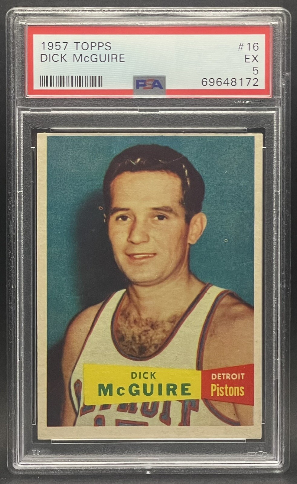 1957 Topps #16 Dick McGuire Rookie Card PSA 5 EX