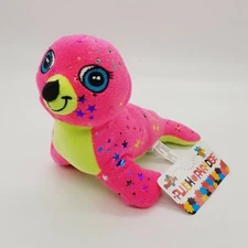 Plush Parade Plush Pink Seal Stars NWT 9" Toy Factory Stuffed Animal 