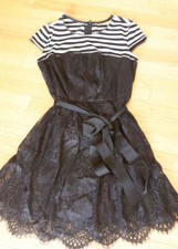 NWT * PRINCESS VERA WANG * STRIPE & LACE DRESS ~ $78 RETAIL VALUE ~ JUNIORS ~ 0