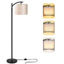 HBN Dimmable Floor Lamp W/ 3 Color Temperatures, Standing Lamp with Linen Shade