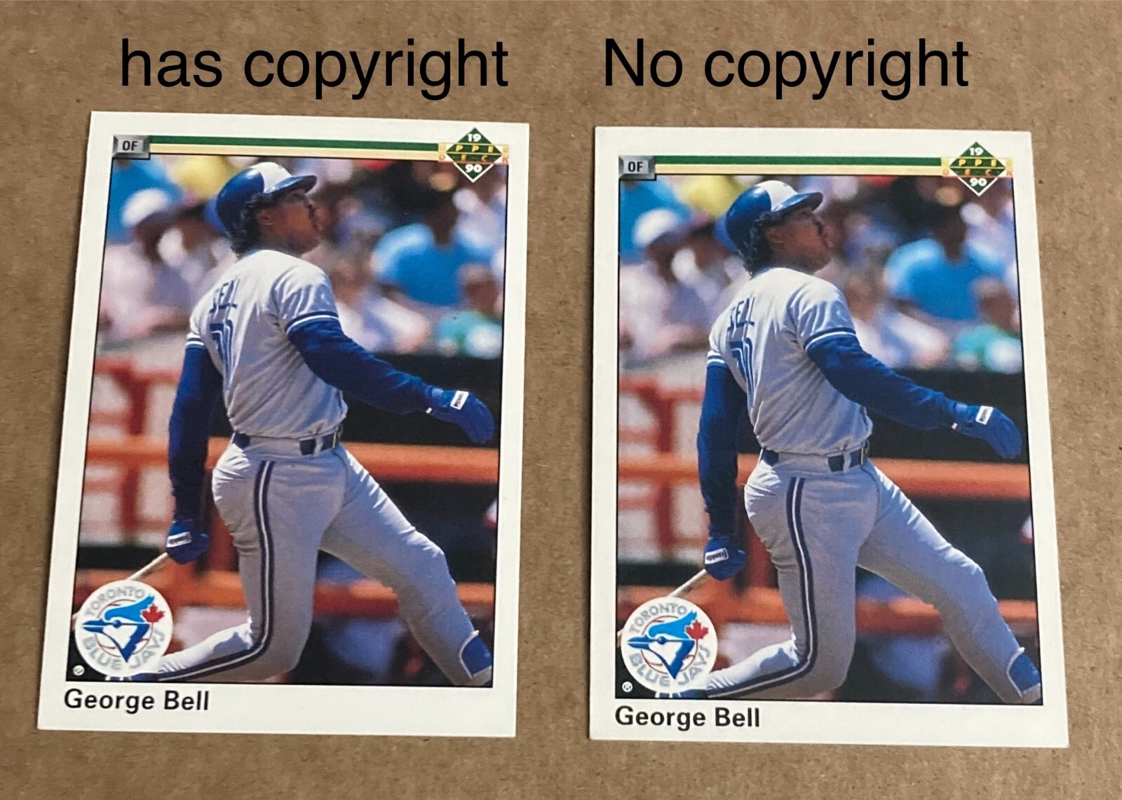 1990 Upper Deck GEORGE BELL #127 ⚾ CORR + NO COPYRIGHT DATE ERROR ⚾ blue jays