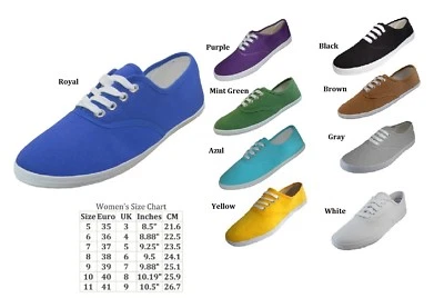 MULTIPLE MANUFACTURERS Womens Sneakers Classi Canvas Lace Up Shoes Designer Plimsoll 5 6 7 8 9 10