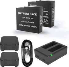 2Pack Battery or Battery Charger Dock for Insta360 Ace Pro 2 / Ace Pro Camera