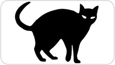 Black Cat - 25 Stickers Pack 2.25 x 1.25 inches - Halloween Spooky Trick Treat