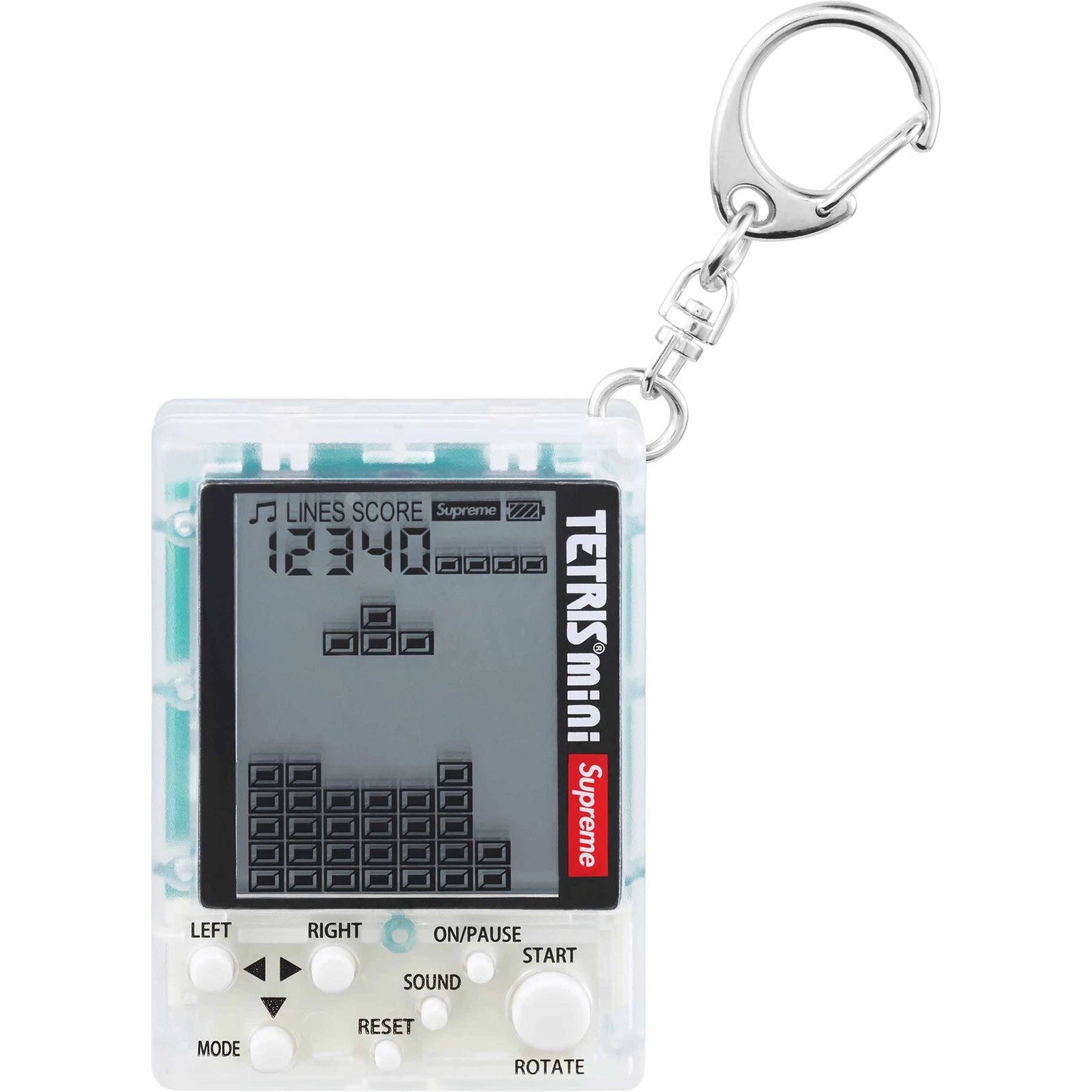 Appareil de jeu portable rechargeable LCD transparent SUPREME/TETRIS MINI et porte clés