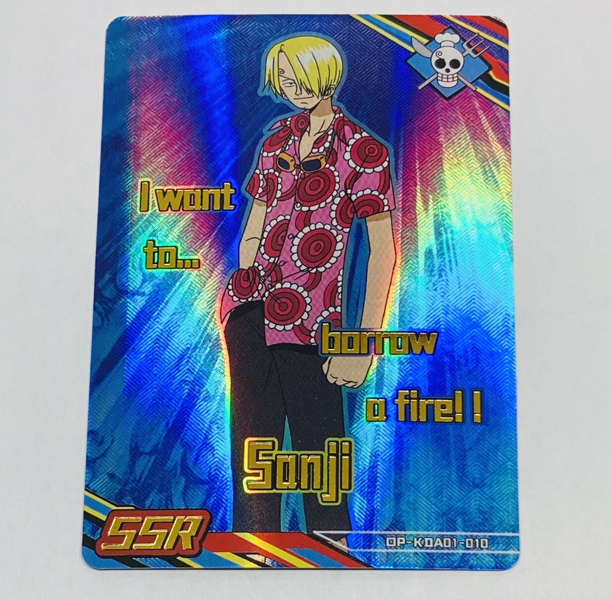 Sanji - Tarjeta coleccionable de una pieza Skypiea SSR 010 “Quiero pedir prestado un fuego” Tc1