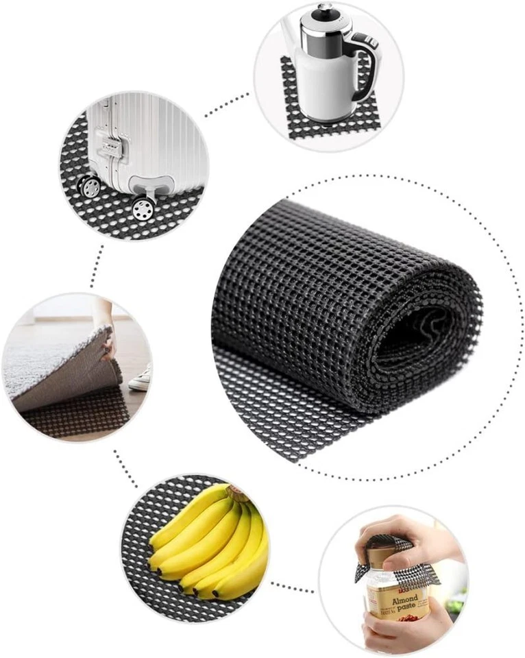 Alfombra de cajón antideslizante estante forro gabinete almacenamiento goma cocina 20*120 pulgadas Foto 2 de 4