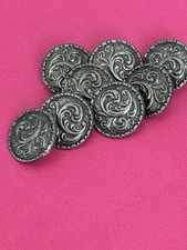 Vintage Pewter Buttons!!  3/4” 8 Great Patina!!  Norway 🇳🇴 NEW FIND!