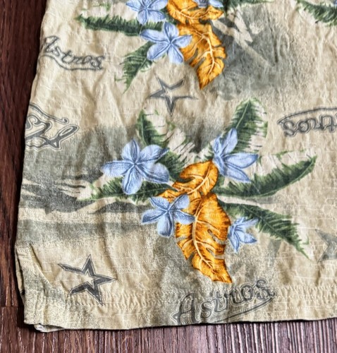 MLB Houston Astros Button Up Floral Shirt Men's XL Short Sleeve Hawaiian Green - Picture 12 of 19