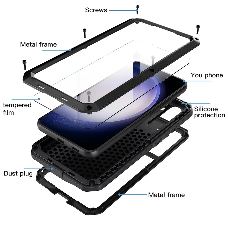 Funda rígida de metal y aluminio para Samsung Galaxy S22 S23 Ultra/S23+/S22+/S10 Foto 3 de 4