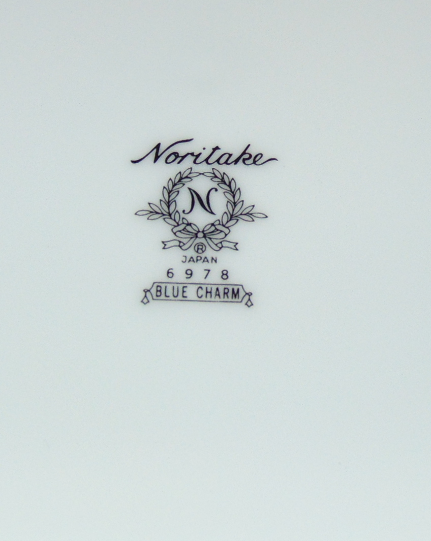 6 Noritake *BLUE CHARM FLOWERS* w/PLATINUM* 6978* 6 1/4