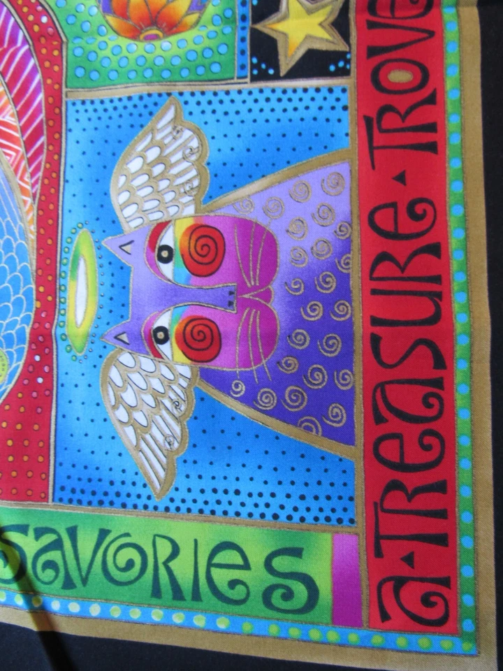 Laurel Burch "BOUNTIFUL BENDICIONES" Panel 22"x23" Gato Navidad Acolchado Tela Foto 2 de 2