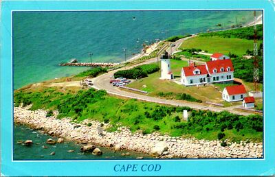 Cape Cod MA Aerial View Lighthous Postcard used (16877)
