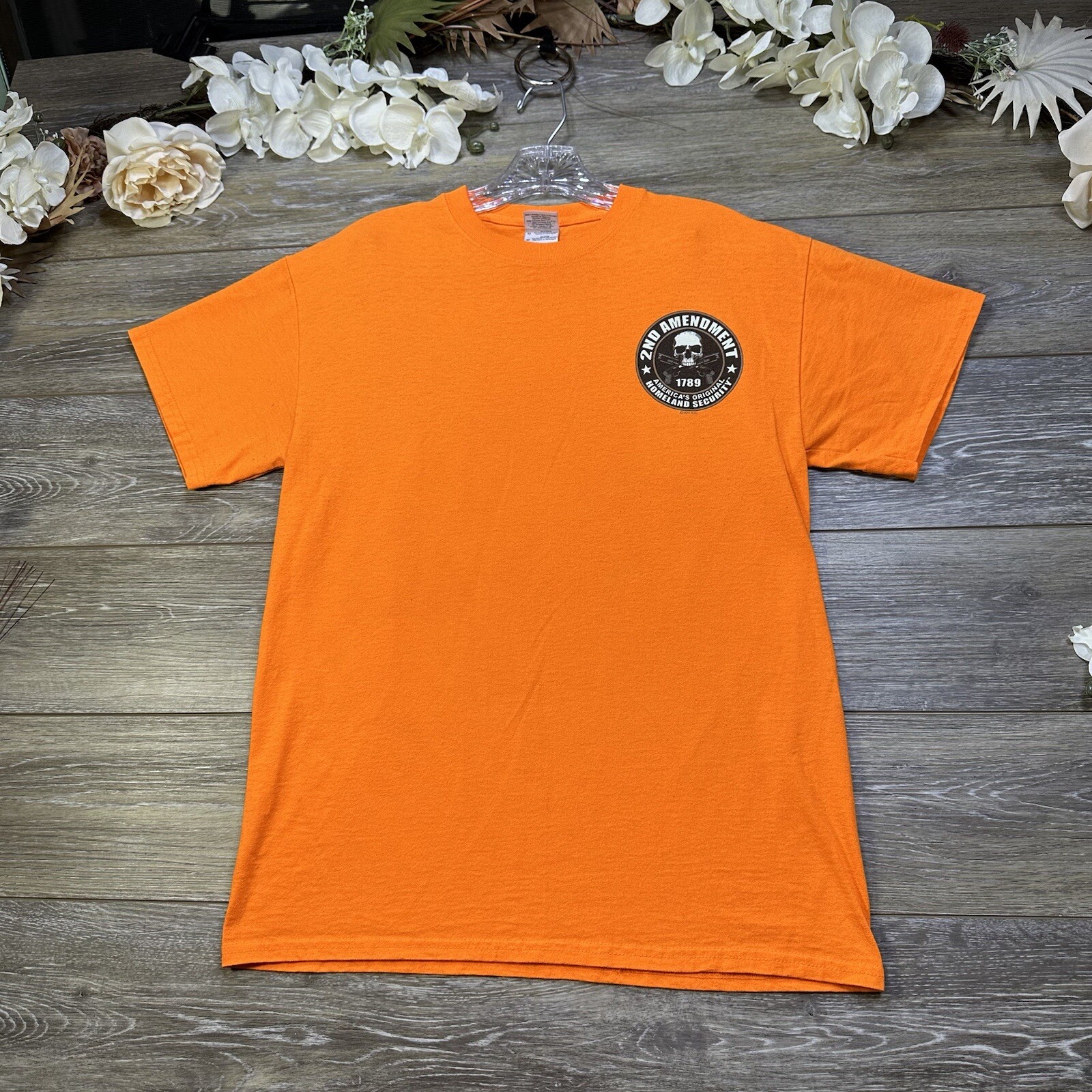 2nd Amendment TShirt Size Medium Orange Guns Amer… - image 2