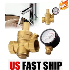 DN20 3/4" Brass Adjustable Water Pressure Reducing Regulator Valves With Gauge