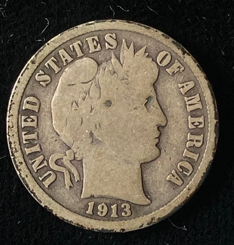 1913 Barber Dime, Very Good