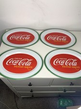 4 Vintage Style Coca Cola Melamine/Plastic Oval Serving Platters