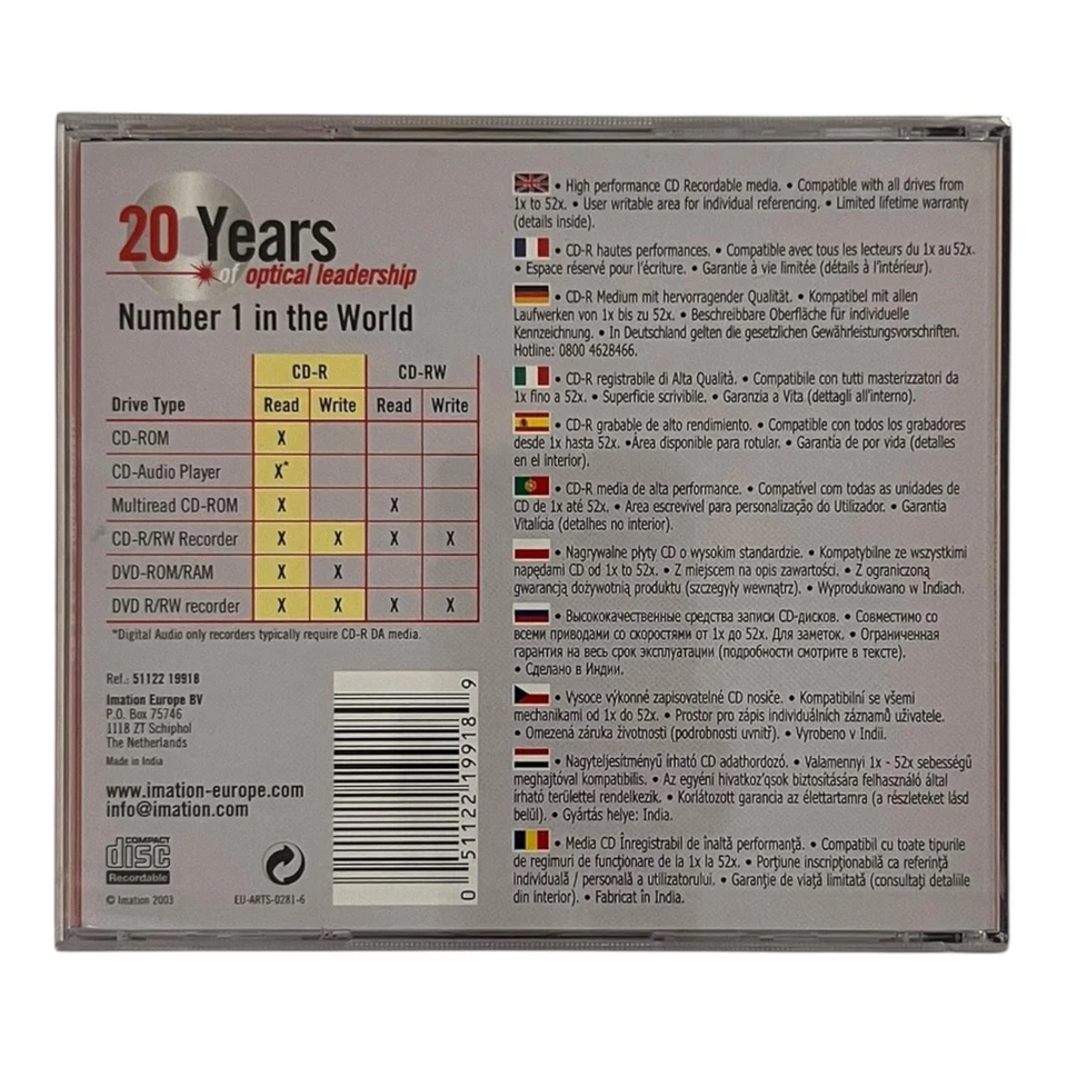 imation CD-R Rohling 700 MB 80min 1 Stück NEU & OVP - Bild 2 von 2